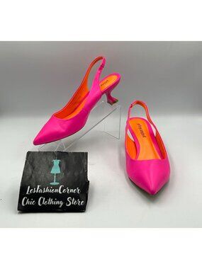 Jeffrey Campbell Women's Pink Leather Talisman Slingback Heels Shoes Sz 7.5 3363